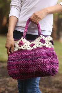Ombré Queen Anne's Lace Tote Bag - I Like Crochet