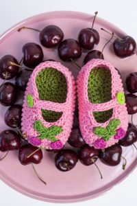 Cheery Cherry Booties - I Like Crochet