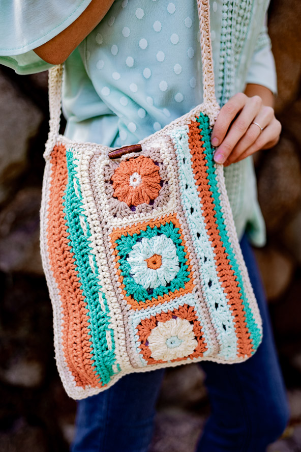 Libbie Granny Square Panel Bag - I Like Crochet