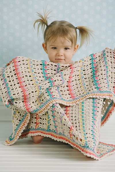 Modern Lace Baby Blanket - I Like Crochet