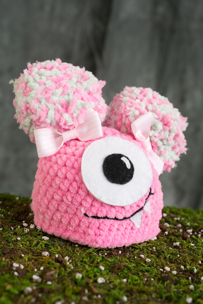 Newborn Fuzzy Monster Hat - I Like Crochet