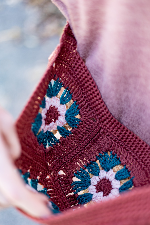 Maura Motif Leather and Crochet Tote - I Like Crochet